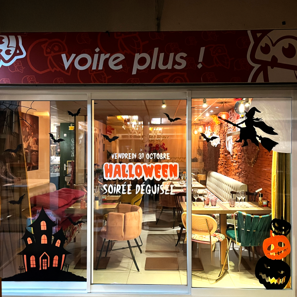 Décoration de vitrines à Montpellier Halloween